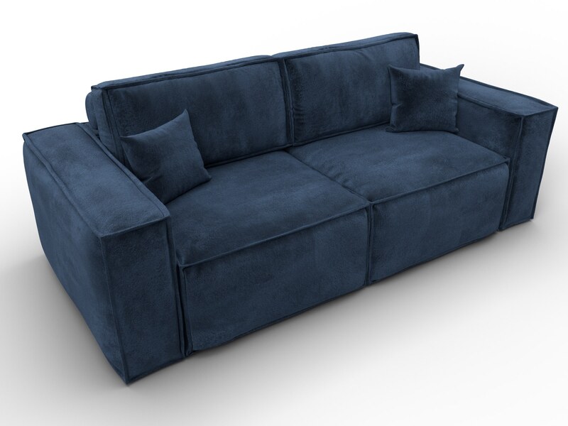 Диван прямой Лига-081 НПБ, Велюр, TOWER 13 синий