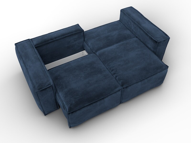 Диван прямой Лига-081 НПБ, Велюр, TOWER 13 синий