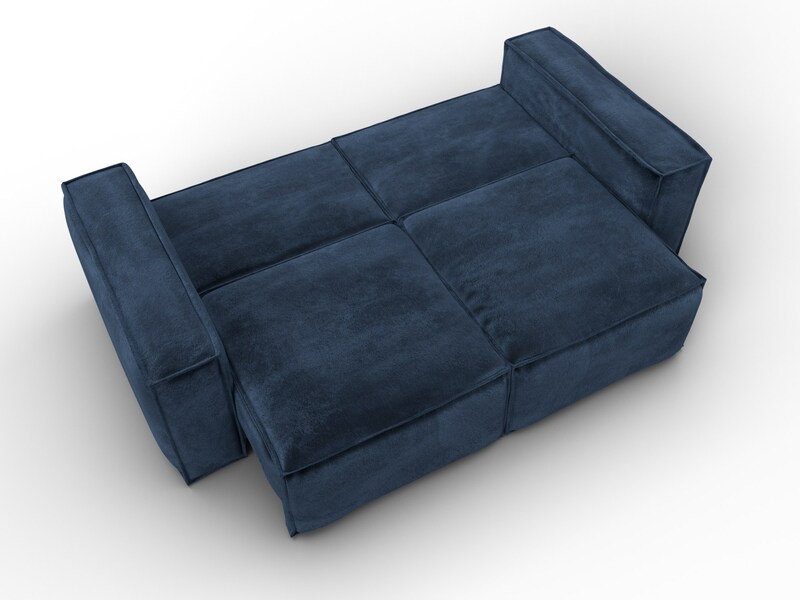 Диван прямой Лига-081 НПБ, Велюр, TOWER 13 синий