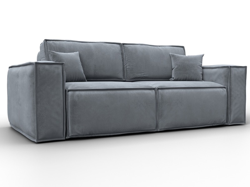 Диван прямой Лига-081 НПБ, Велюр, TOWER 10 серый