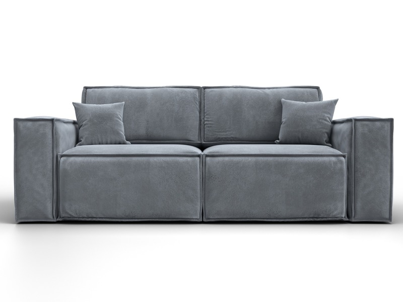 Диван прямой Лига-081 НПБ, Велюр, TOWER 10 серый