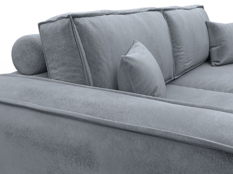 Диван прямой Лига-081 НПБ, Велюр, TOWER 10 серый