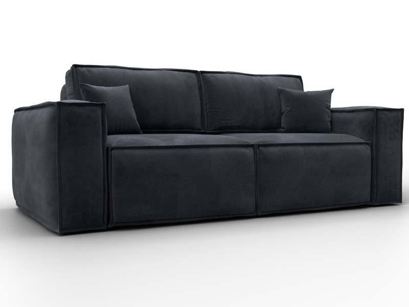 Диван прямой Лига-081 НПБ, Велюр, TOWER 11 темно-серый