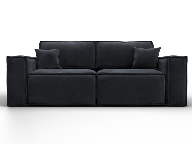 Диван прямой Лига-081 НПБ, Велюр, TOWER 11 темно-серый