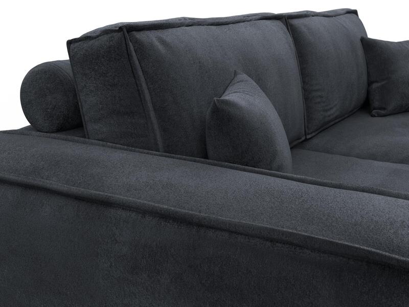 Диван прямой Лига-081 НПБ, Велюр, TOWER 11 темно-серый