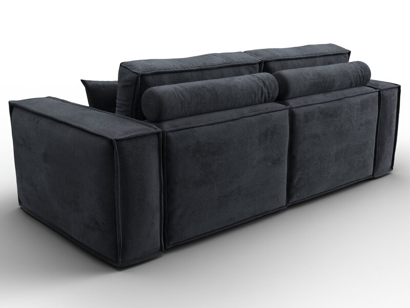 Диван прямой Лига-081 НПБ, Велюр, TOWER 11 темно-серый