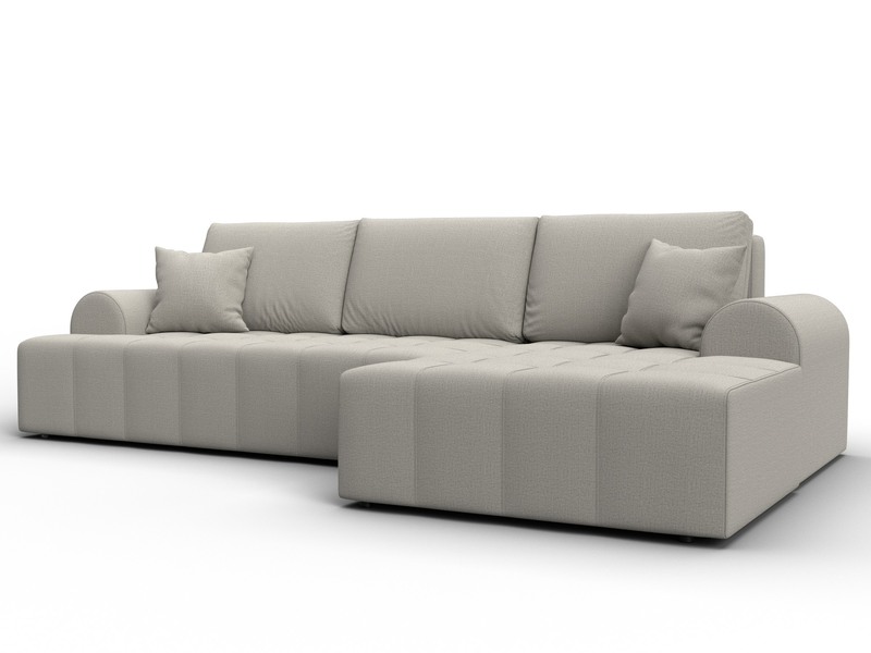 Диван угловой Лига-080 угол правый, Рогожка, Амур 02 бежевый