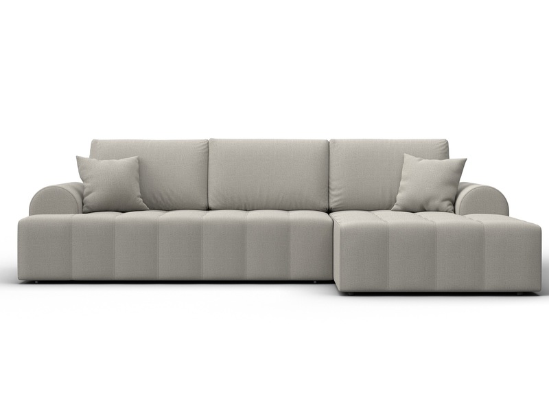 Диван угловой Лига-080 угол правый, Рогожка, Амур 02 бежевый