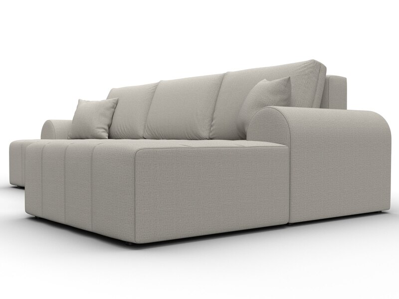 Диван угловой Лига-080 угол правый, Рогожка, Амур 02 бежевый