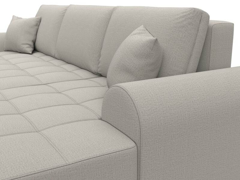 Диван угловой Лига-080 угол правый, Рогожка, Амур 02 бежевый