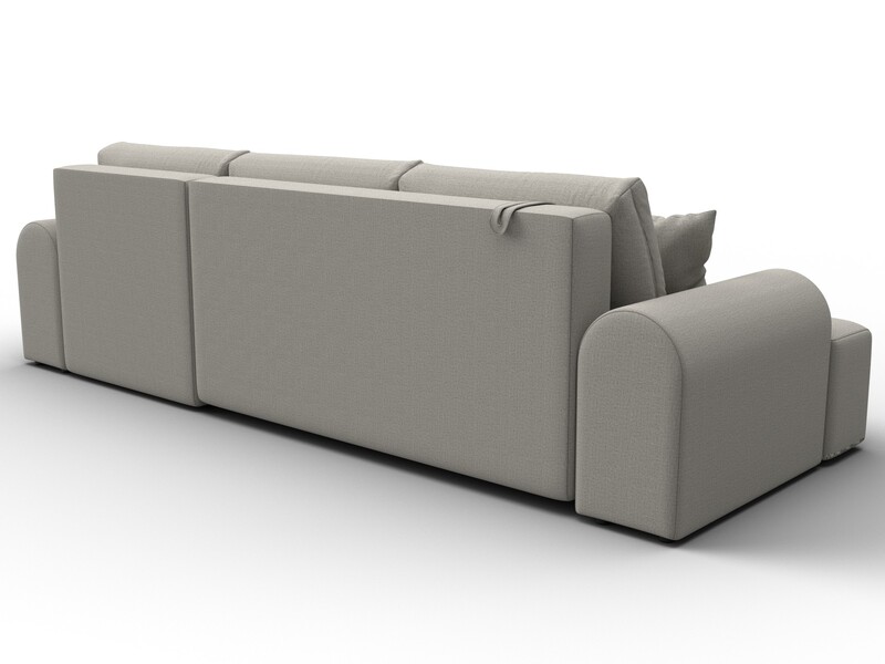 Диван угловой Лига-080 угол правый, Рогожка, Амур 02 бежевый