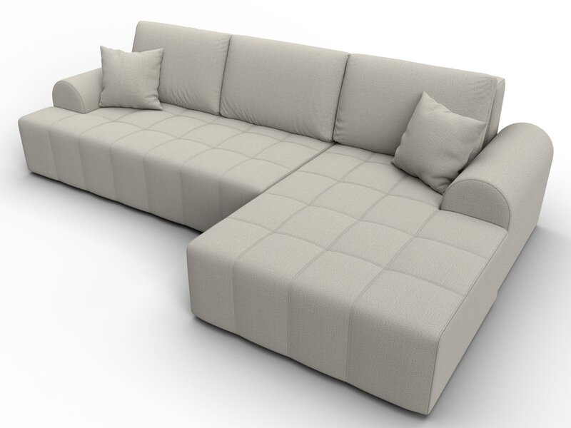 Диван угловой Лига-080 угол правый, Рогожка, Амур 02 бежевый