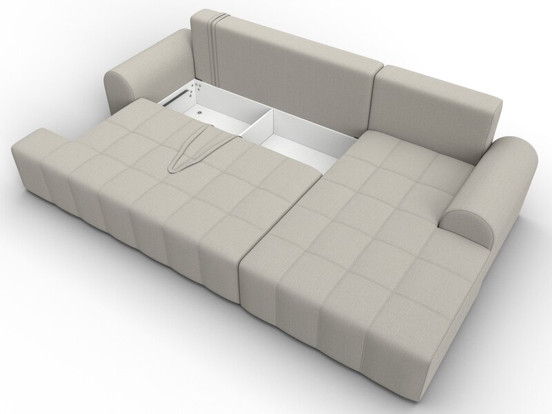 Диван угловой Лига-080 угол правый, Рогожка, Амур 02 бежевый