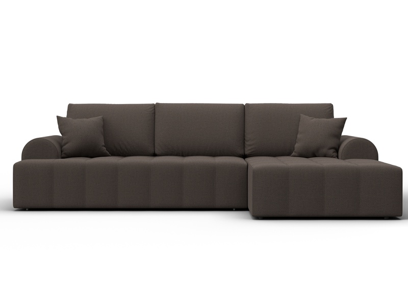 Диван угловой Лига-080 угол правый, Рогожка, Амур 05 коричневый