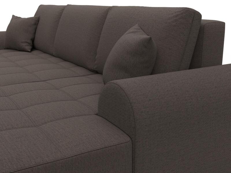 Диван угловой Лига-080 угол правый, Рогожка, Амур 05 коричневый