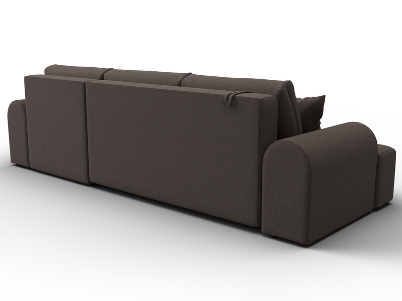 Диван угловой Лига-080 угол правый, Рогожка, Амур 05 коричневый