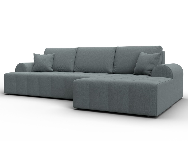 Диван угловой Лига-080 угол правый, Рогожка, Амур 07 серый