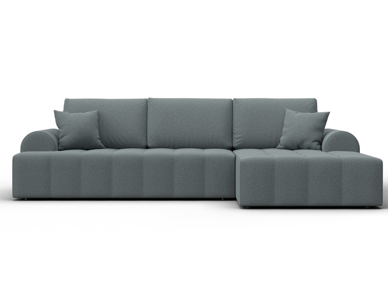 Диван угловой Лига-080 угол правый, Рогожка, Амур 07 серый