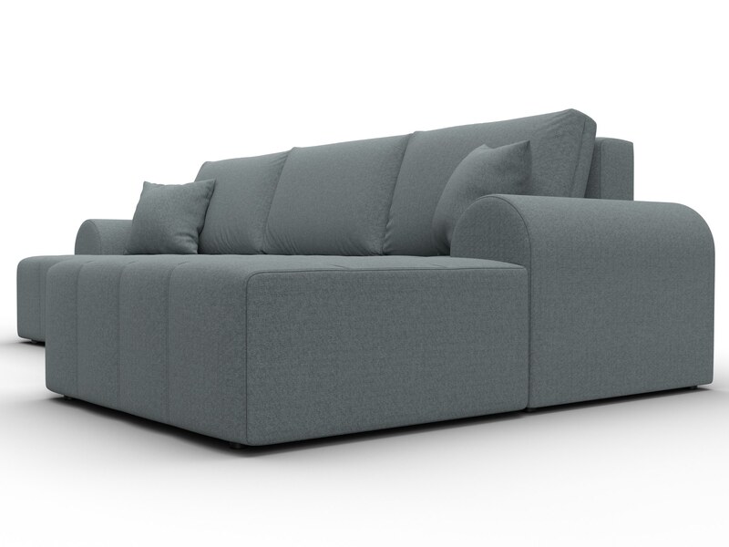 Диван угловой Лига-080 угол правый, Рогожка, Амур 07 серый