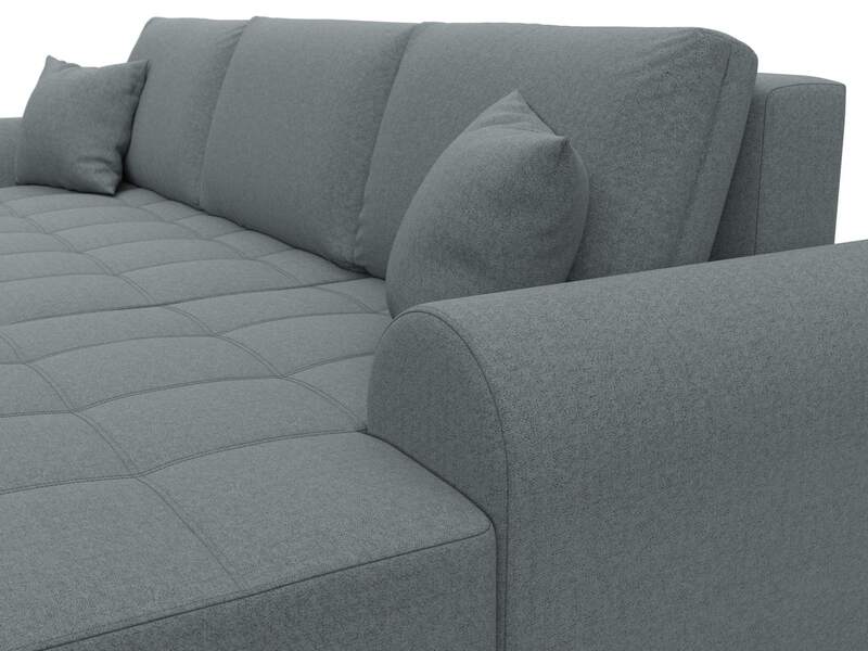 Диван угловой Лига-080 угол правый, Рогожка, Амур 07 серый