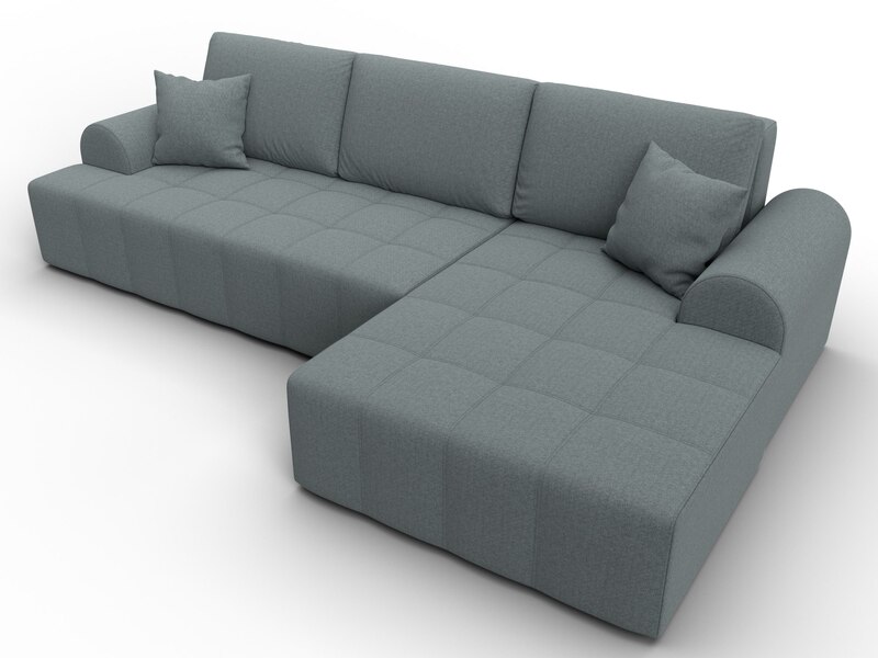 Диван угловой Лига-080 угол правый, Рогожка, Амур 07 серый