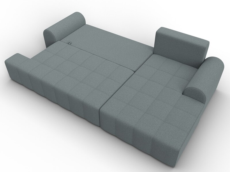 Диван угловой Лига-080 угол правый, Рогожка, Амур 07 серый