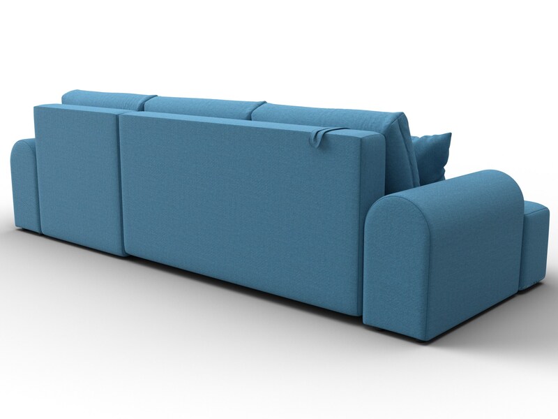 Диван угловой Лига-080 угол правый, Рогожка, Амур 10 голубой