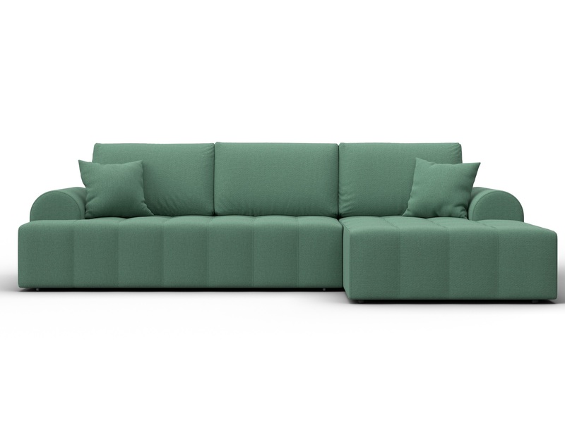 Диван угловой Лига-080 угол правый, Рогожка, Амур 11 зеленый