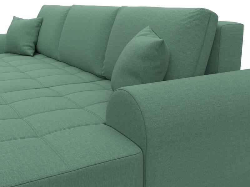 Диван угловой Лига-080 угол правый, Рогожка, Амур 11 зеленый