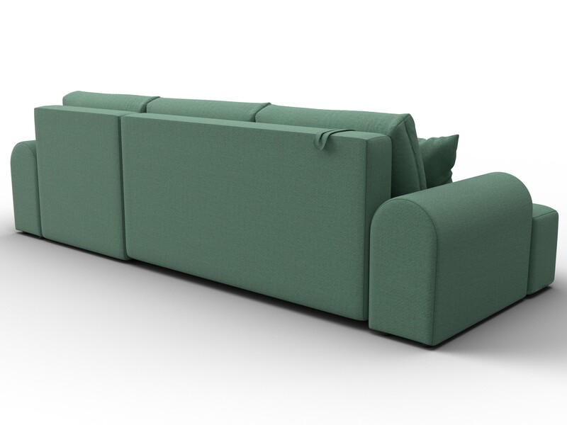 Диван угловой Лига-080 угол правый, Рогожка, Амур 11 зеленый