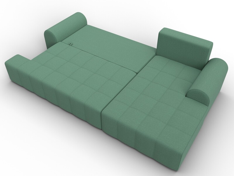 Диван угловой Лига-080 угол правый, Рогожка, Амур 11 зеленый