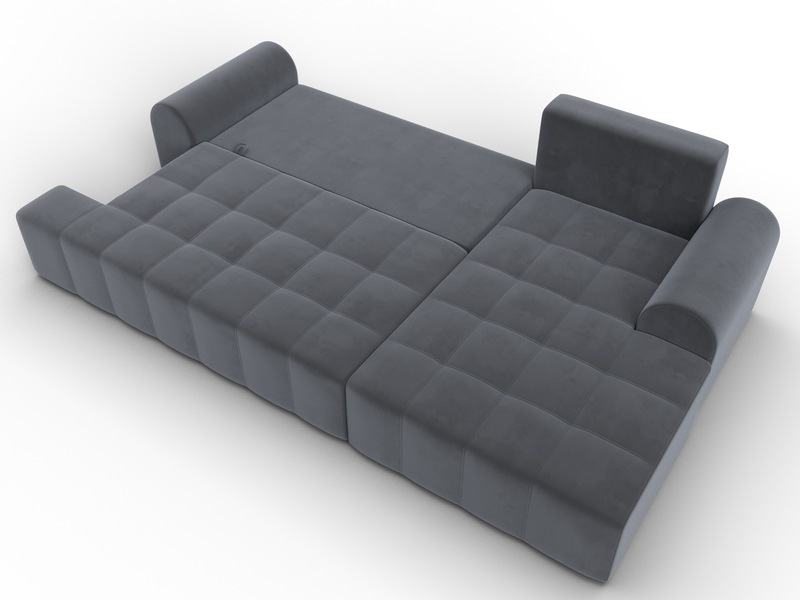 Диван угловой Лига-080 угол правый, Велюр, SEVEN 17 серый