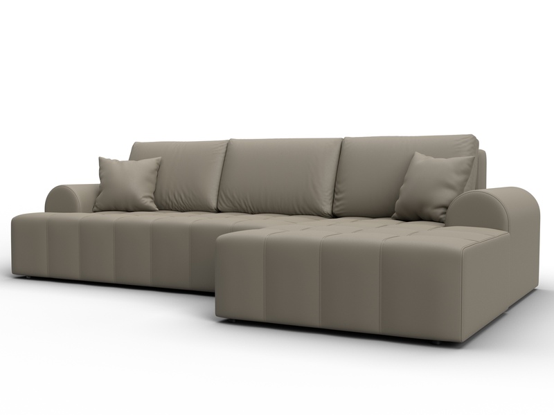 Диван угловой Лига-080 угол правый, Экокожа, GRIFON 4 бежевый