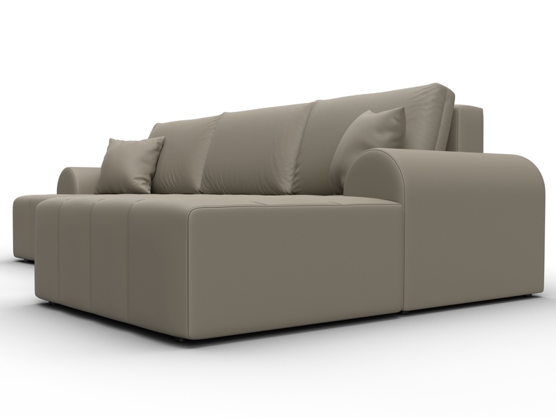 Диван угловой Лига-080 угол правый, Экокожа, GRIFON 4 бежевый