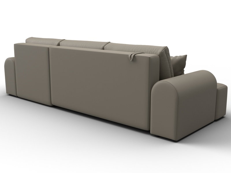 Диван угловой Лига-080 угол правый, Экокожа, GRIFON 4 бежевый