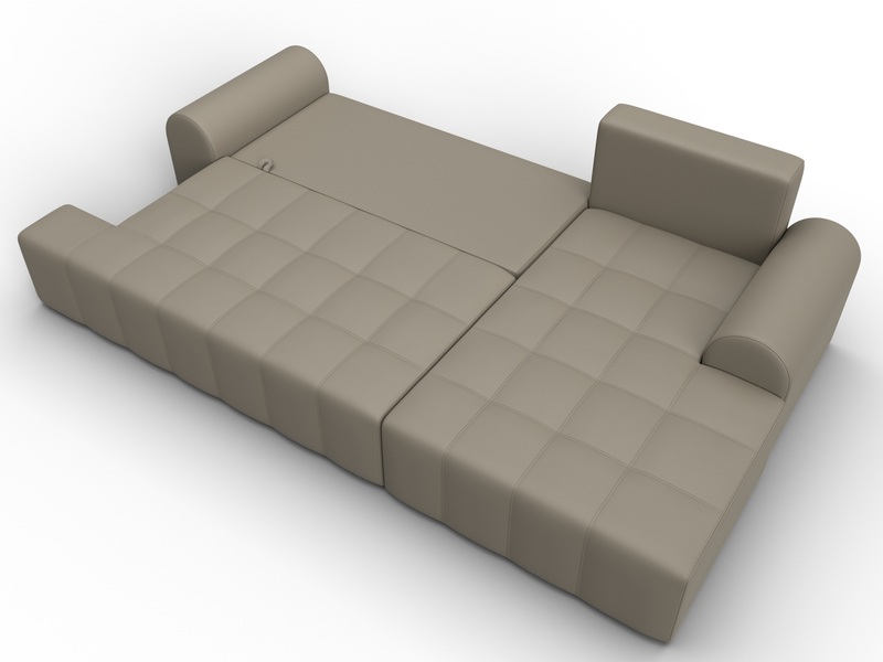 Диван угловой Лига-080 угол правый, Экокожа, GRIFON 4 бежевый