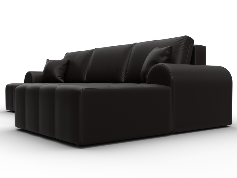 Диван угловой Лига-080 угол правый, Экокожа, GRIFON 12 коричневый