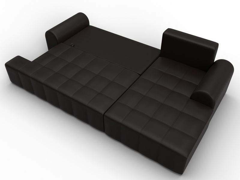 Диван угловой Лига-080 угол правый, Экокожа, GRIFON 12 коричневый