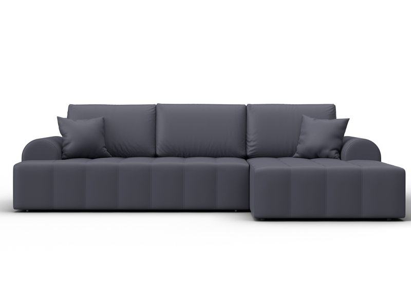 Диван угловой Лига-080 угол правый, Экокожа, GRIFON 15 серый