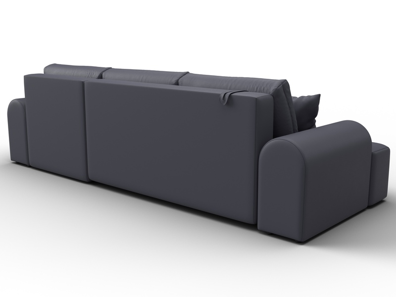 Диван угловой Лига-080 угол правый, Экокожа, GRIFON 15 серый