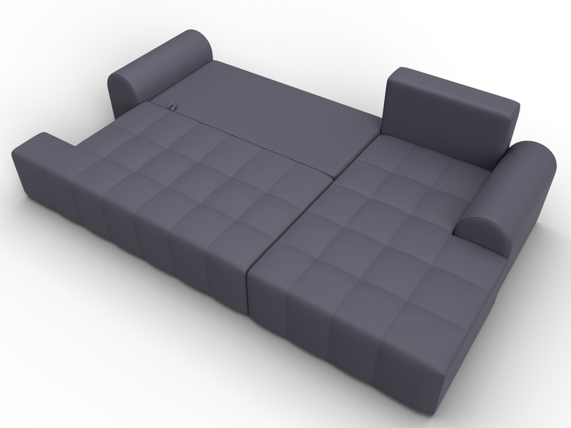 Диван угловой Лига-080 угол правый, Экокожа, GRIFON 15 серый