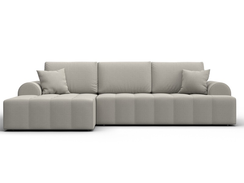 Диван угловой Лига-080 угол левый, Рогожка, Амур 02 бежевый