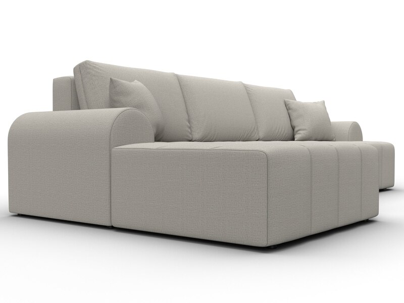 Диван угловой Лига-080 угол левый, Рогожка, Амур 02 бежевый