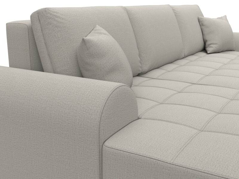 Диван угловой Лига-080 угол левый, Рогожка, Амур 02 бежевый