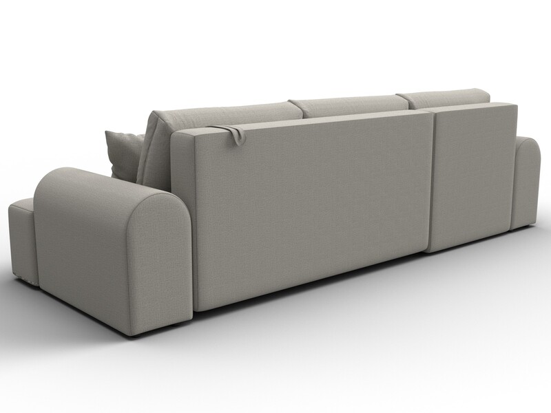 Диван угловой Лига-080 угол левый, Рогожка, Амур 02 бежевый