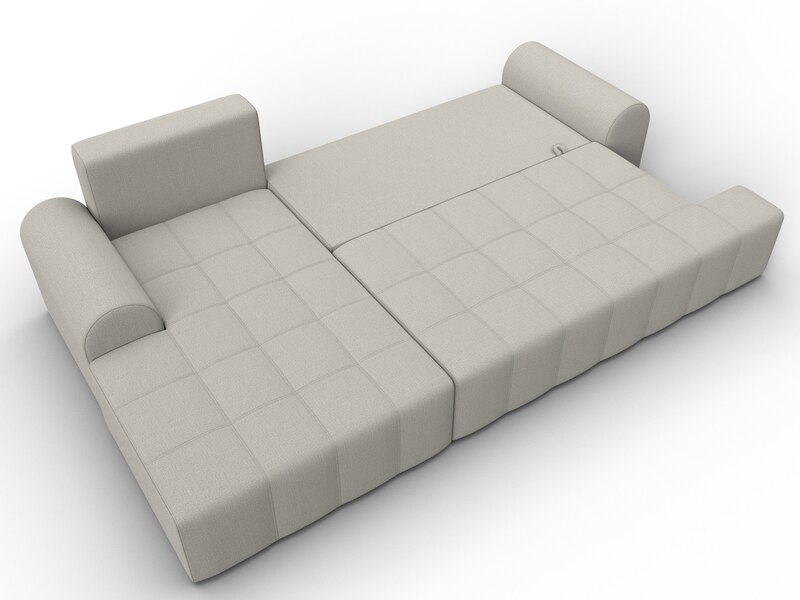 Диван угловой Лига-080 угол левый, Рогожка, Амур 02 бежевый