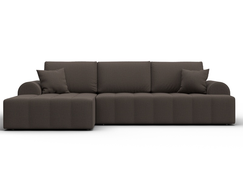 Диван угловой Лига-080 угол левый, Рогожка, Амур 05 коричневый