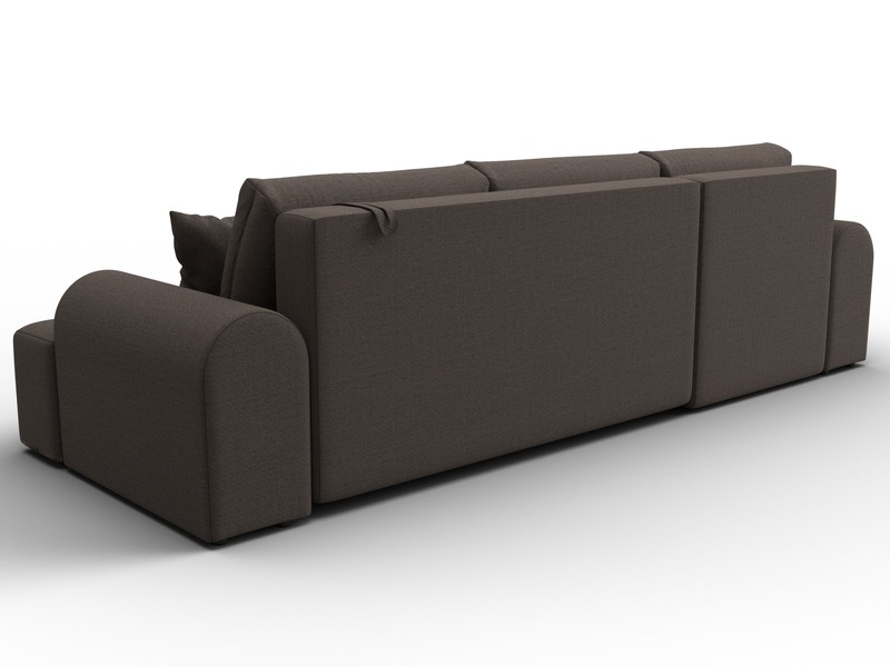 Диван угловой Лига-080 угол левый, Рогожка, Амур 05 коричневый