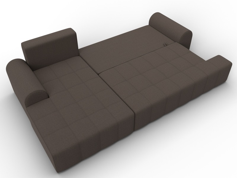 Диван угловой Лига-080 угол левый, Рогожка, Амур 05 коричневый