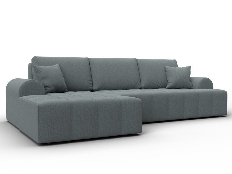 Диван угловой Лига-080 угол левый, Рогожка, Амур 07 серый